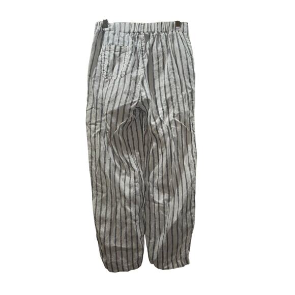 Quince 100% Linen Striped Pull On Pants – Size XS White and Black Striped Pants - Picture 2 of 16